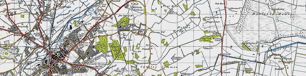 Old map of Branton Grange in 1947