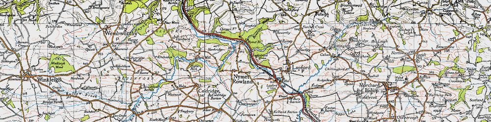 Old map of Bowerthy Wood in 1946