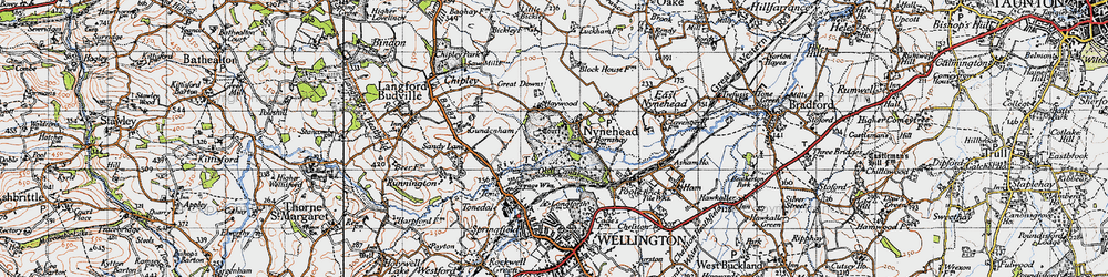 Old map of Nynehead in 1946