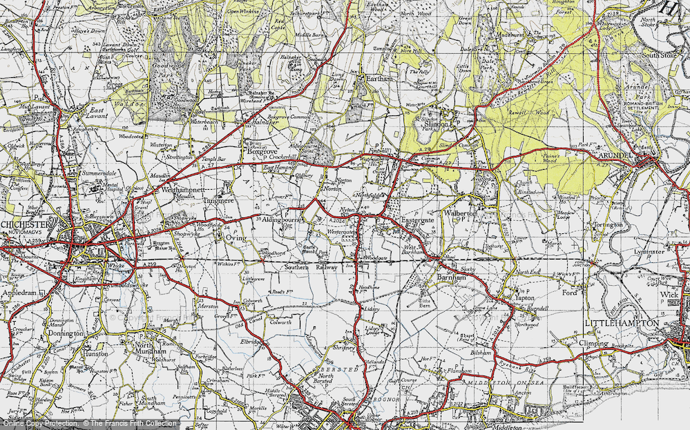 Old Map of Nyton, 1945 in 1945
