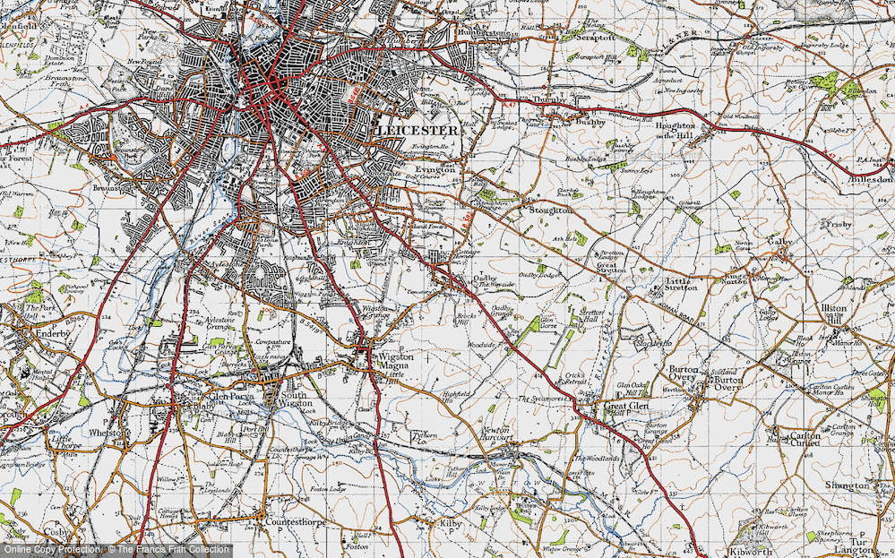 Old Map of Oadby, 1946 in 1946