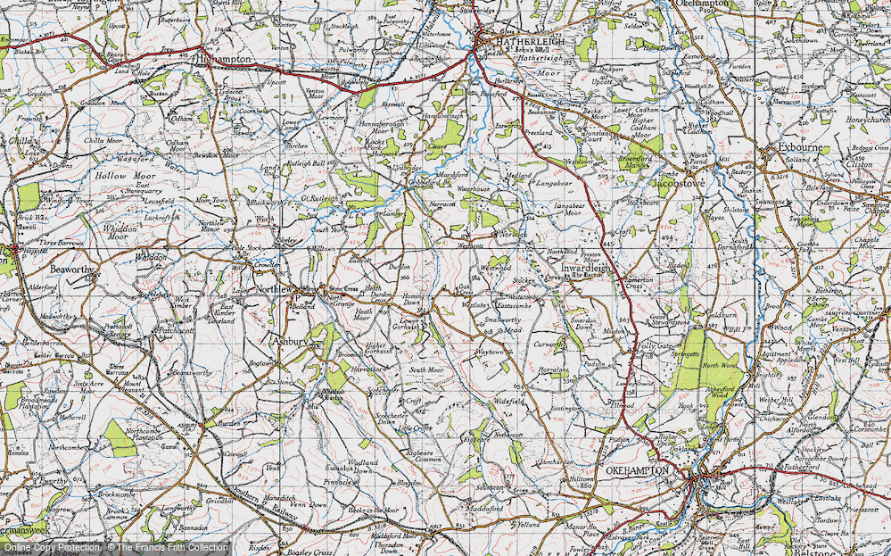 Old Map of Oak Cross, 1946 in 1946