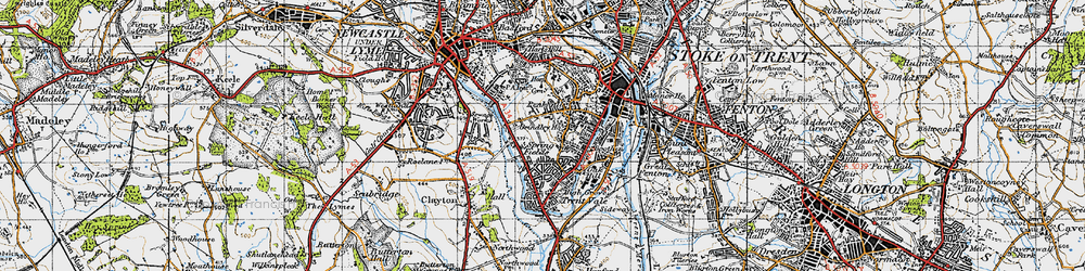 Old map of Oak Hill in 1946