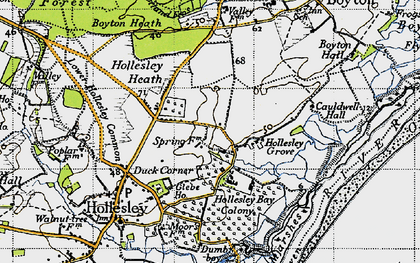 Old map of Hollesley Bay in 1946