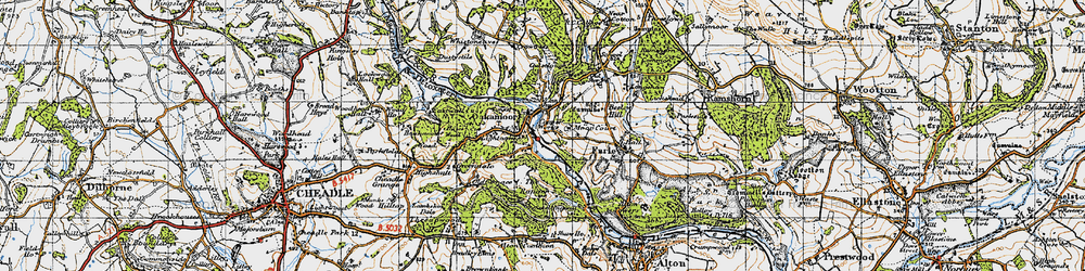 Old map of Oakamoor in 1946