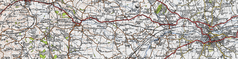 Old map of Oake in 1946
