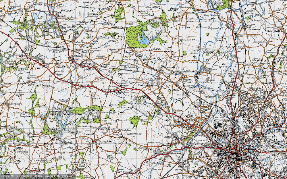 Old Map of Oaken, 1946 in 1946