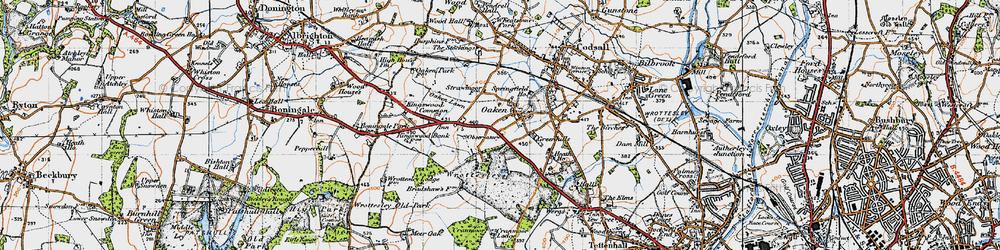 Old map of Oaken in 1946