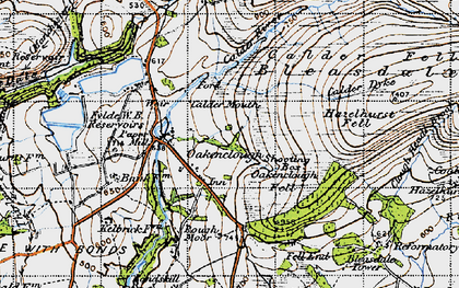 Old map of Bleasdale Moors in 1947