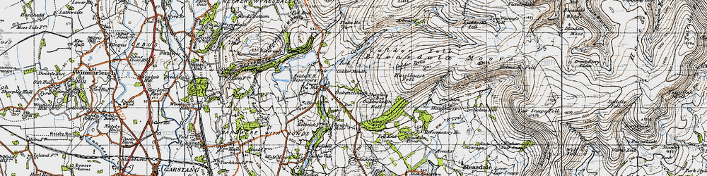 Old map of Bleasdale Moors in 1947