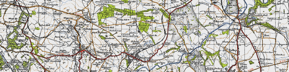 Old map of Brawn's Den in 1947