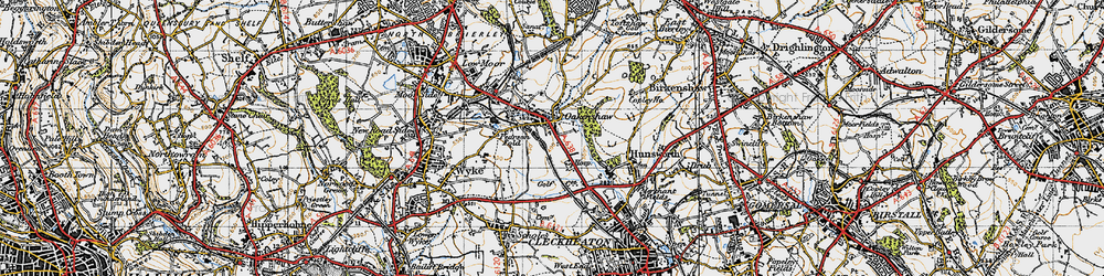 Old map of Oakenshaw in 1947