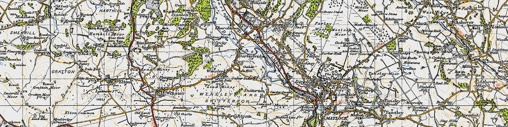 Old map of Oaker in 1947