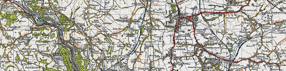 Old map of Oakerthorpe in 1947