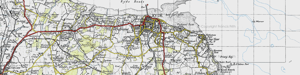 Old map of Oakfield in 1945