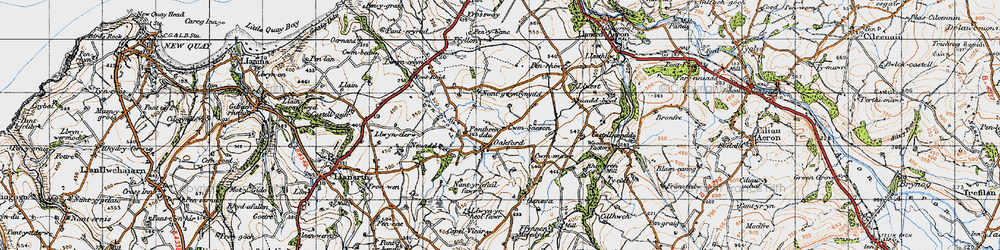 Old map of Oakford in 1947