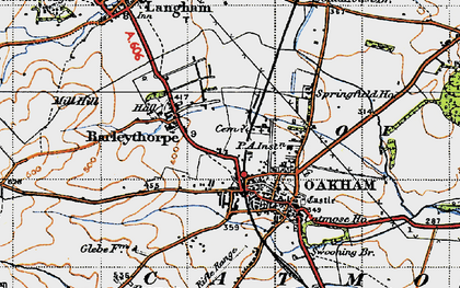 Old map of Oakham in 1946