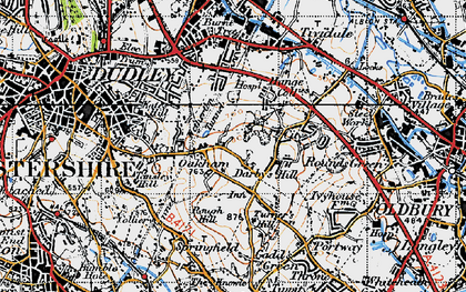 Old map of Oakham in 1946