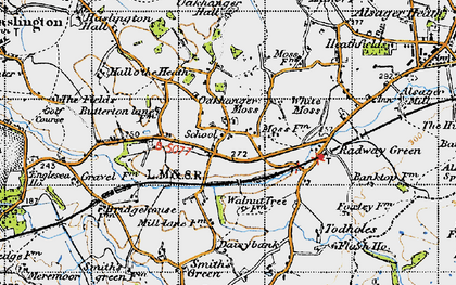 Old map of Oakhanger in 1947