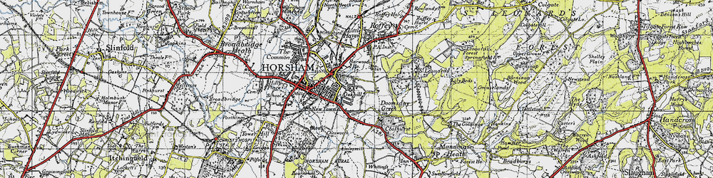 Old map of Oakhill in 1940