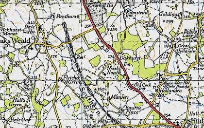 Old map of Bourne Place in 1946