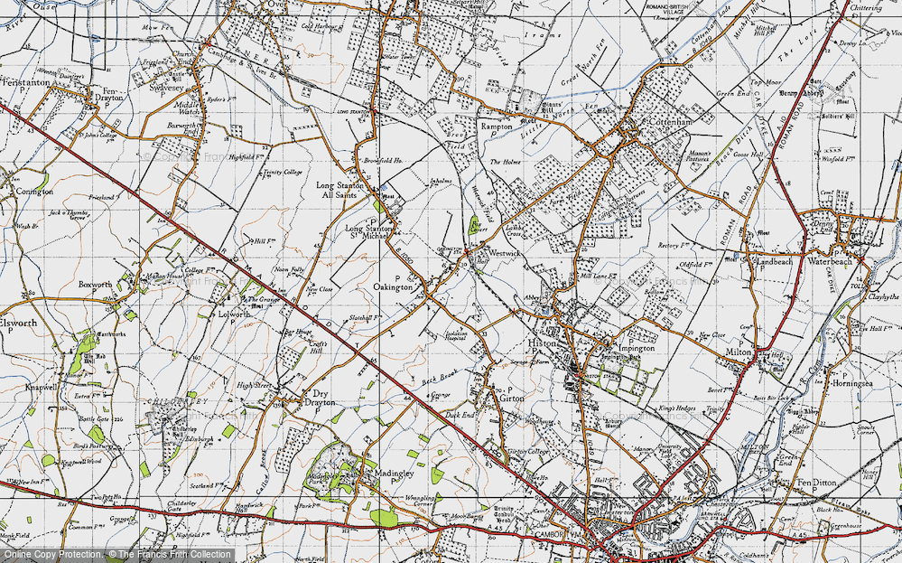 Old Map of Oakington, 1946 in 1946