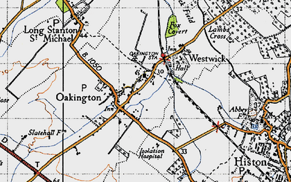 Old map of Oakington in 1946