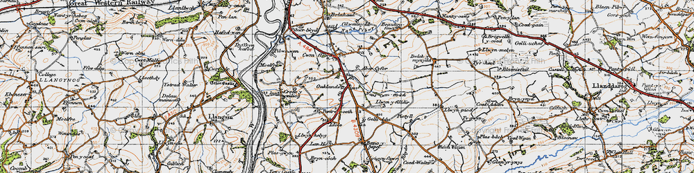 Old map of Oaklands in 1946