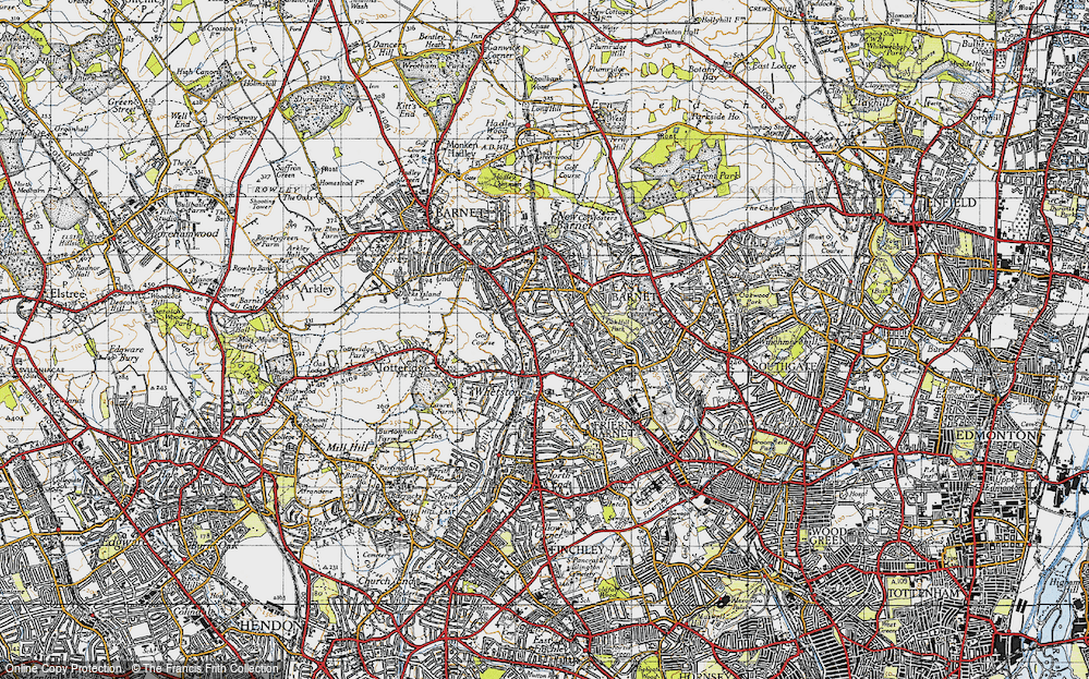 Old Map of Oakleigh Park, 1946 in 1946