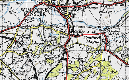 Old map of Oakley in 1940