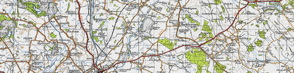Old map of Oakley in 1946