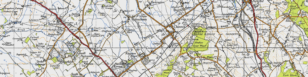 Old map of Oakley in 1947