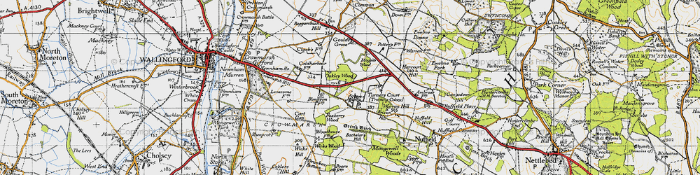 Old map of Oakley Wood in 1947