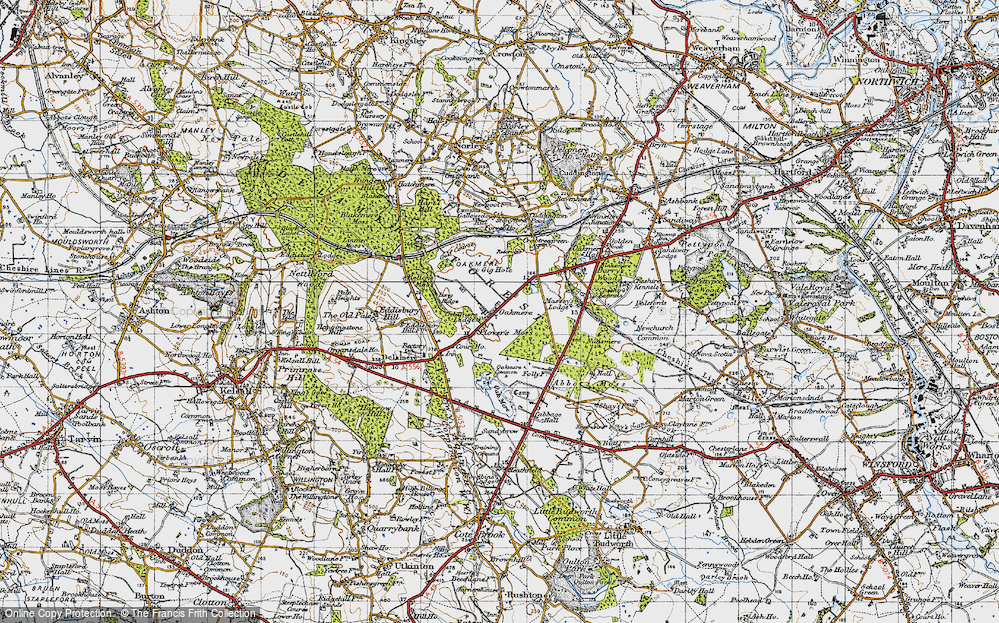 Old Map of Oakmere, 1947 in 1947