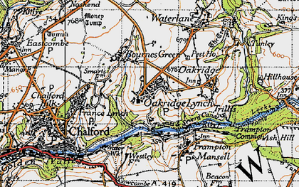 Old map of Oakridge Lynch in 1947