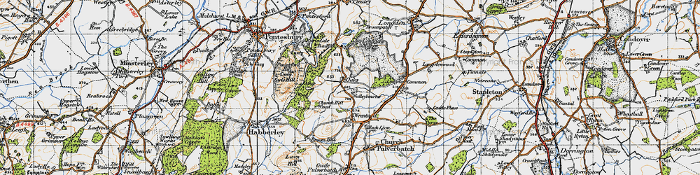 Old map of Longden Manor in 1947