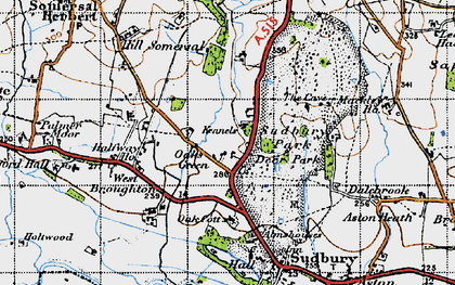 Old map of Oaks Green in 1946