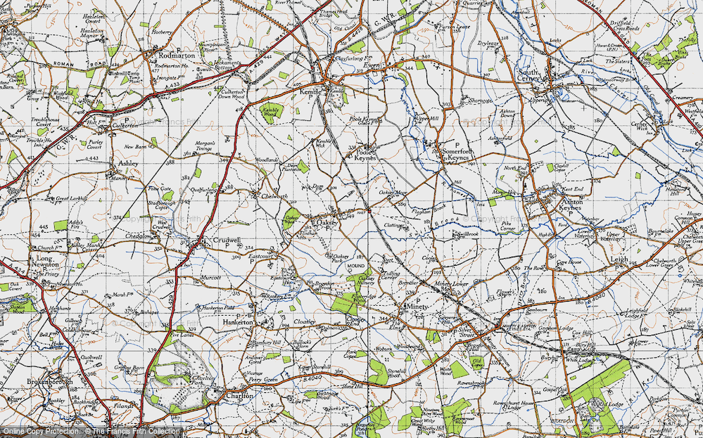 Old Map of Oaksey, 1947 in 1947