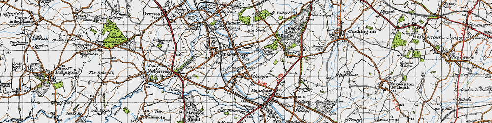 Old map of Oakthorpe in 1946