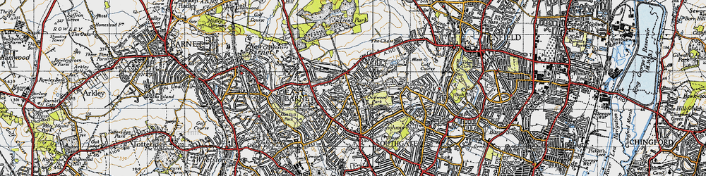 Old map of Oakwood in 1946
