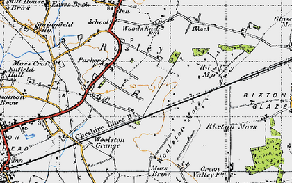Old map of Woolston Moss in 1947