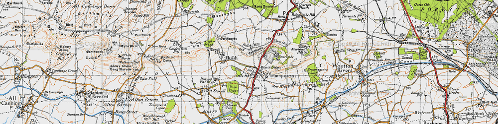 Old map of Oare in 1940