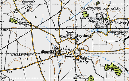 Old map of Oasby in 1946