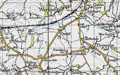 Old map of Oathill in 1945