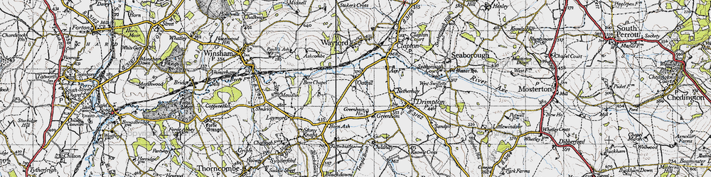 Old map of Oathill in 1945