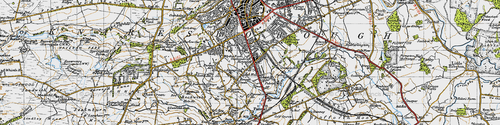 Old map of Oatlands in 1947