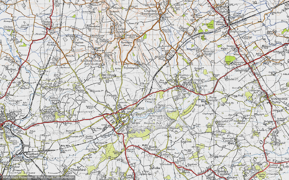 Old Map of Oborne, 1945 in 1945