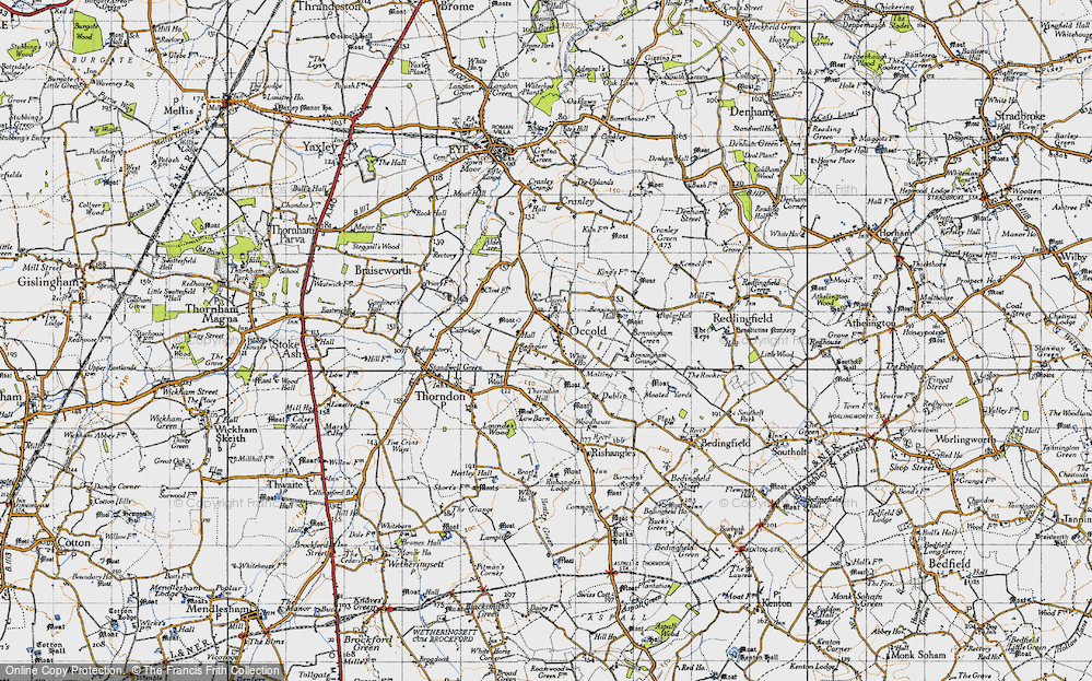 Old Map of Historic Map covering Benningham Grange in 1946
