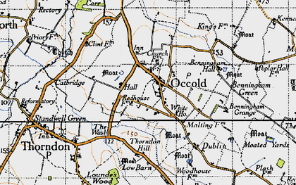 Old map of Occold in 1946