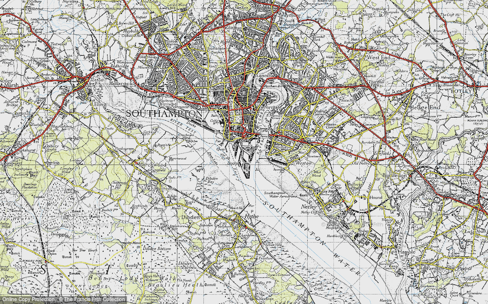 Old Map of Ocean Village, 1945 in 1945